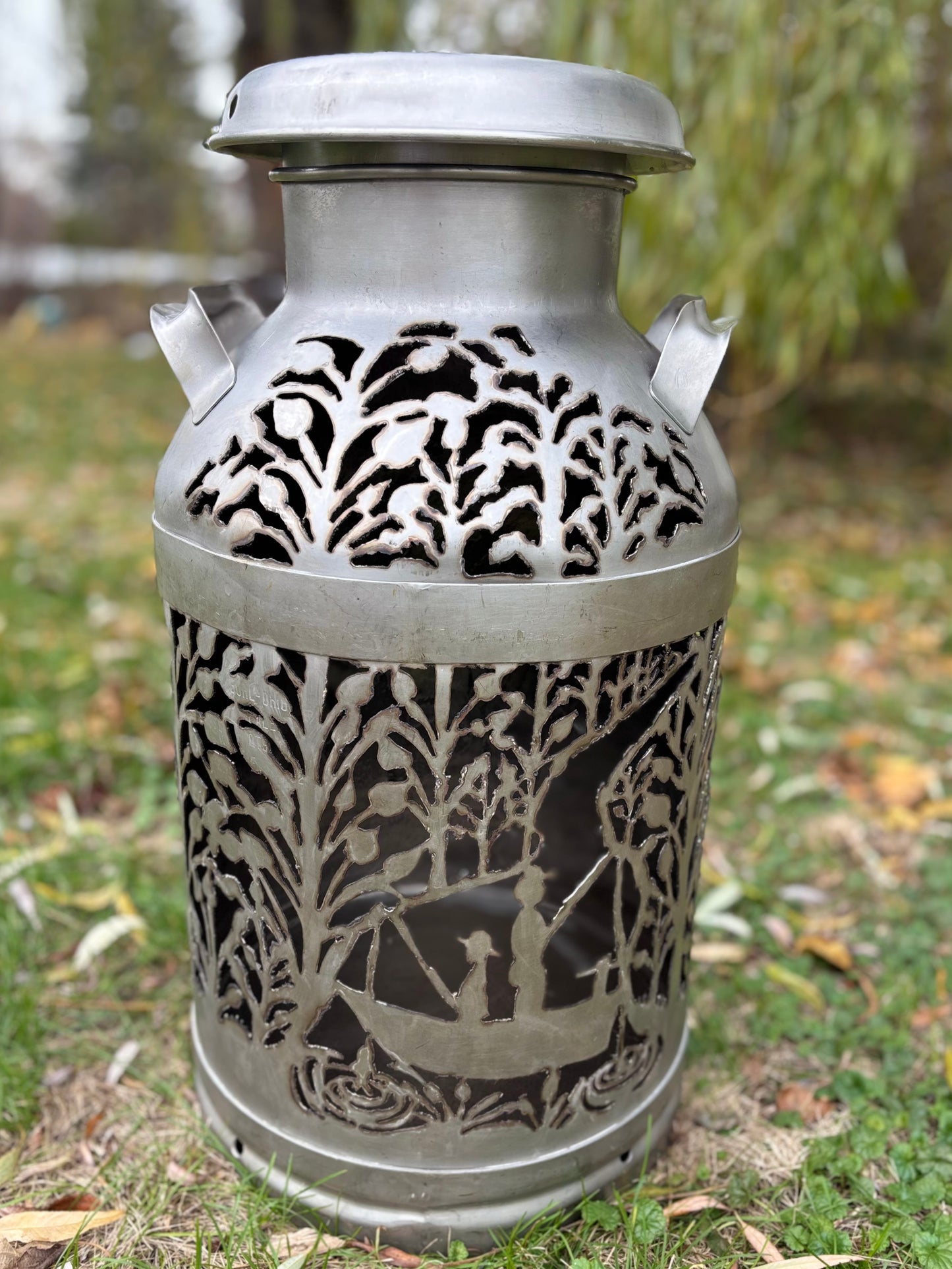 Stainless Steel Milk Can - Gone Fishing