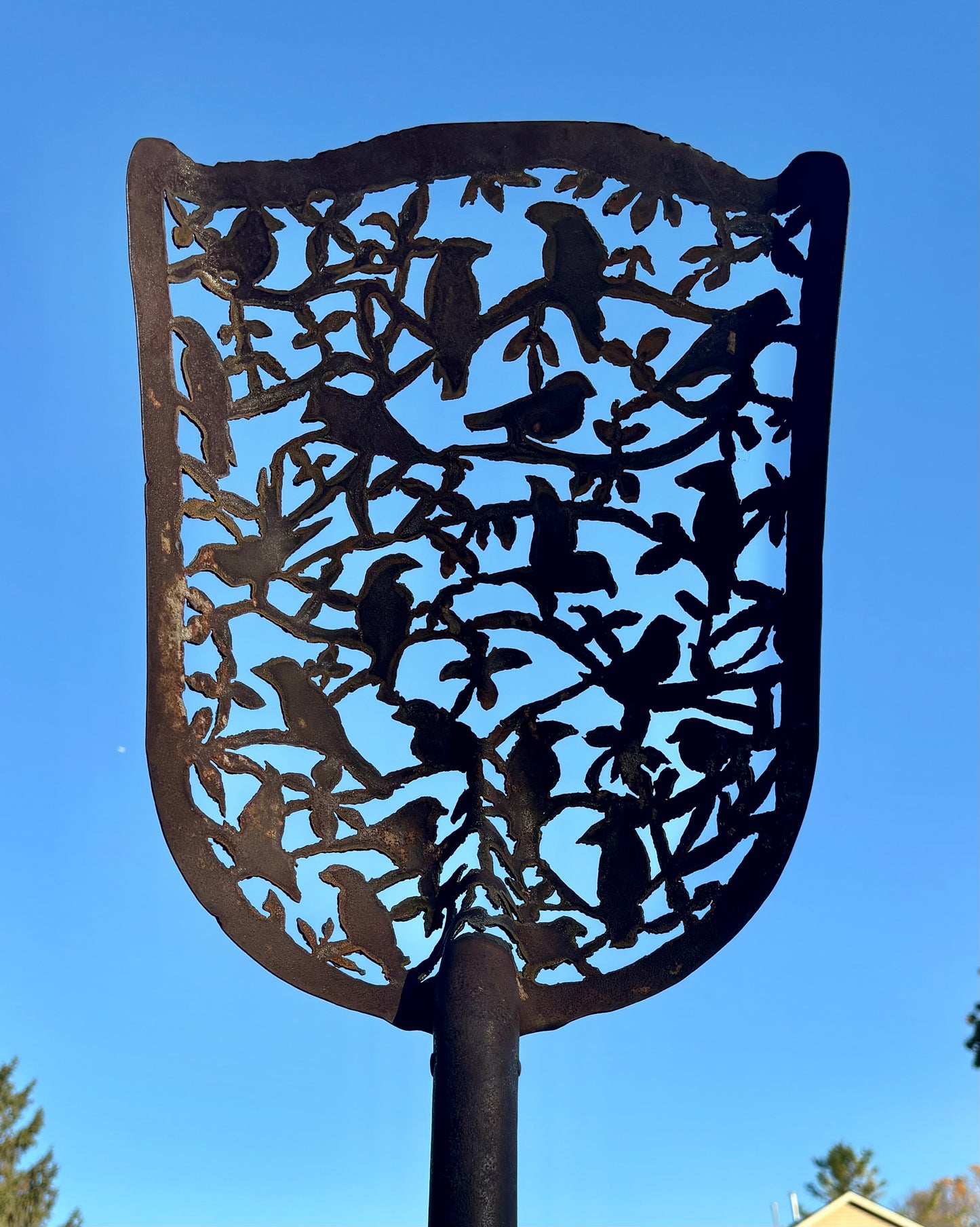 Antique Shovel - Hand Cut - Bird Silhouette