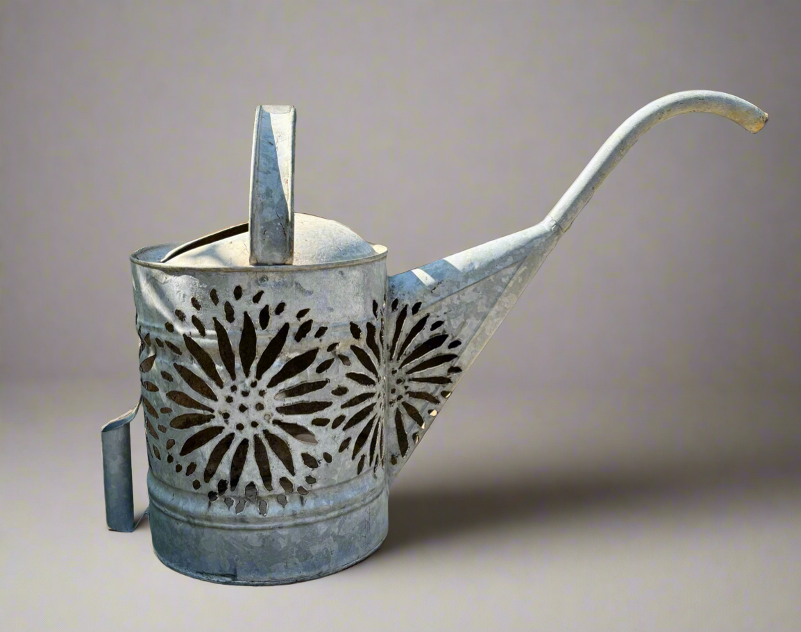 Vintage Watering Can Flower Luminary