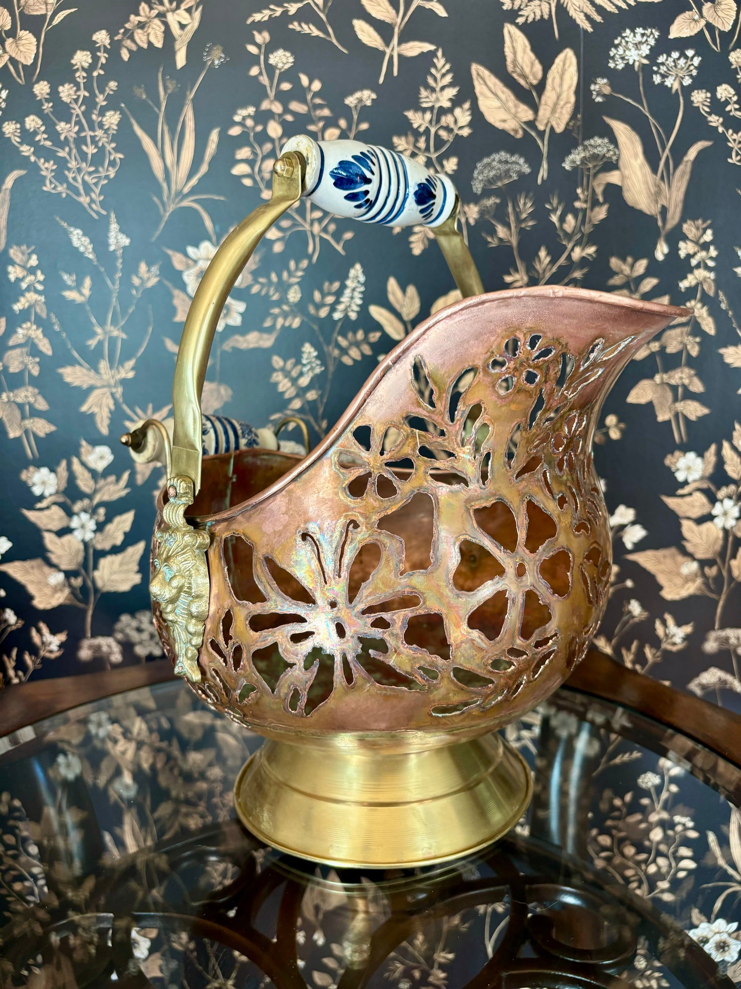 Handcrafted Copper and Brass Scuttle Luminary