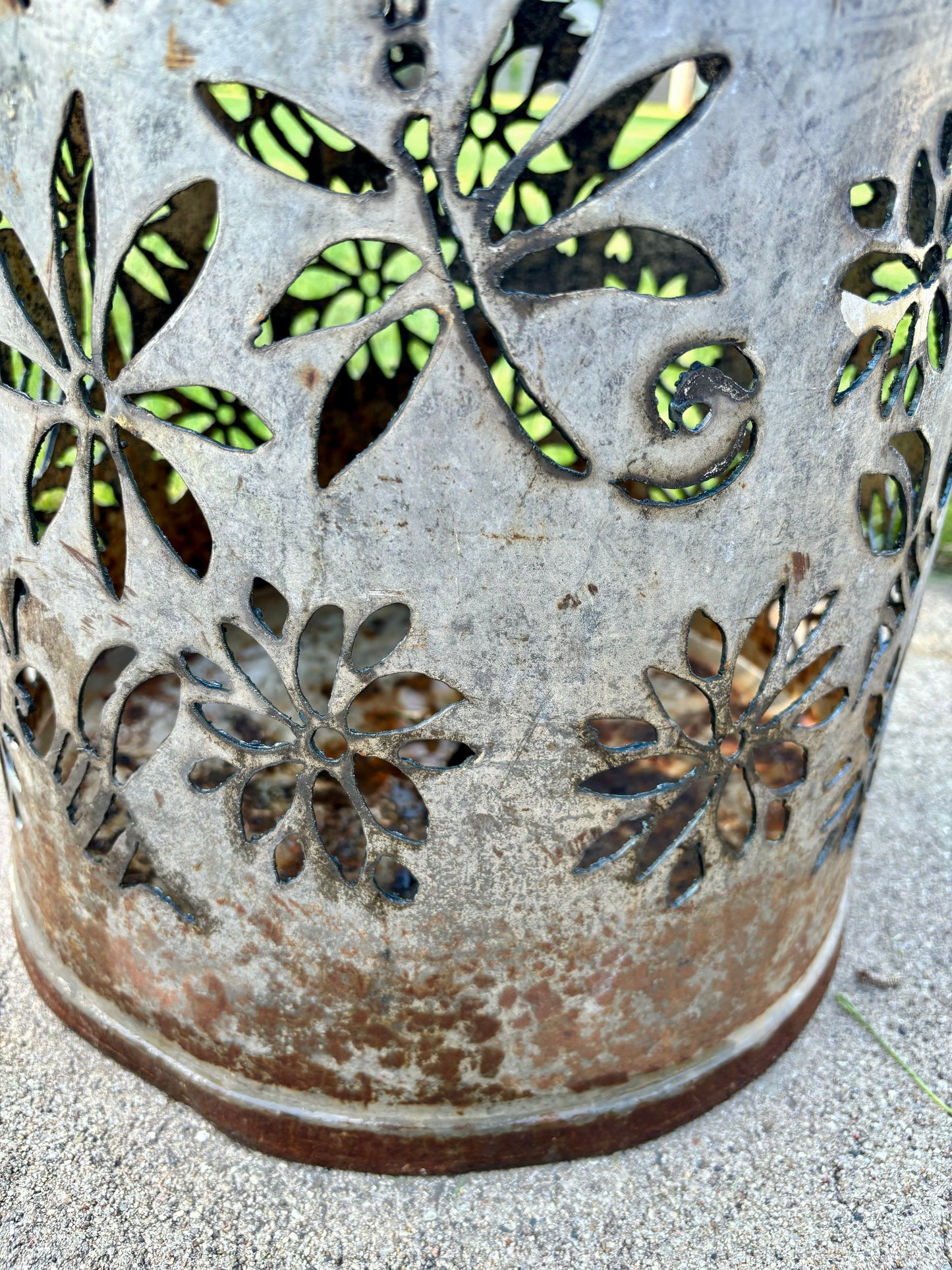 Vintage Milk Can Luminary - Dragonflies, Bees, Hummingbird