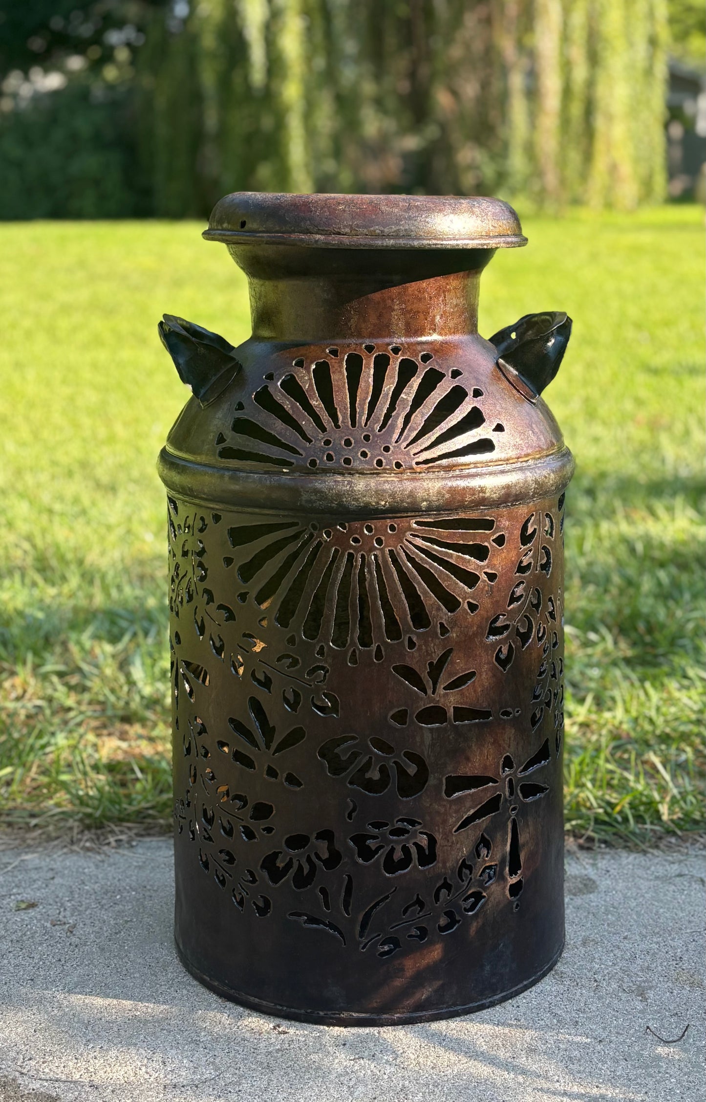 1937 Vintage Milk Can  - Dragonfly  Design