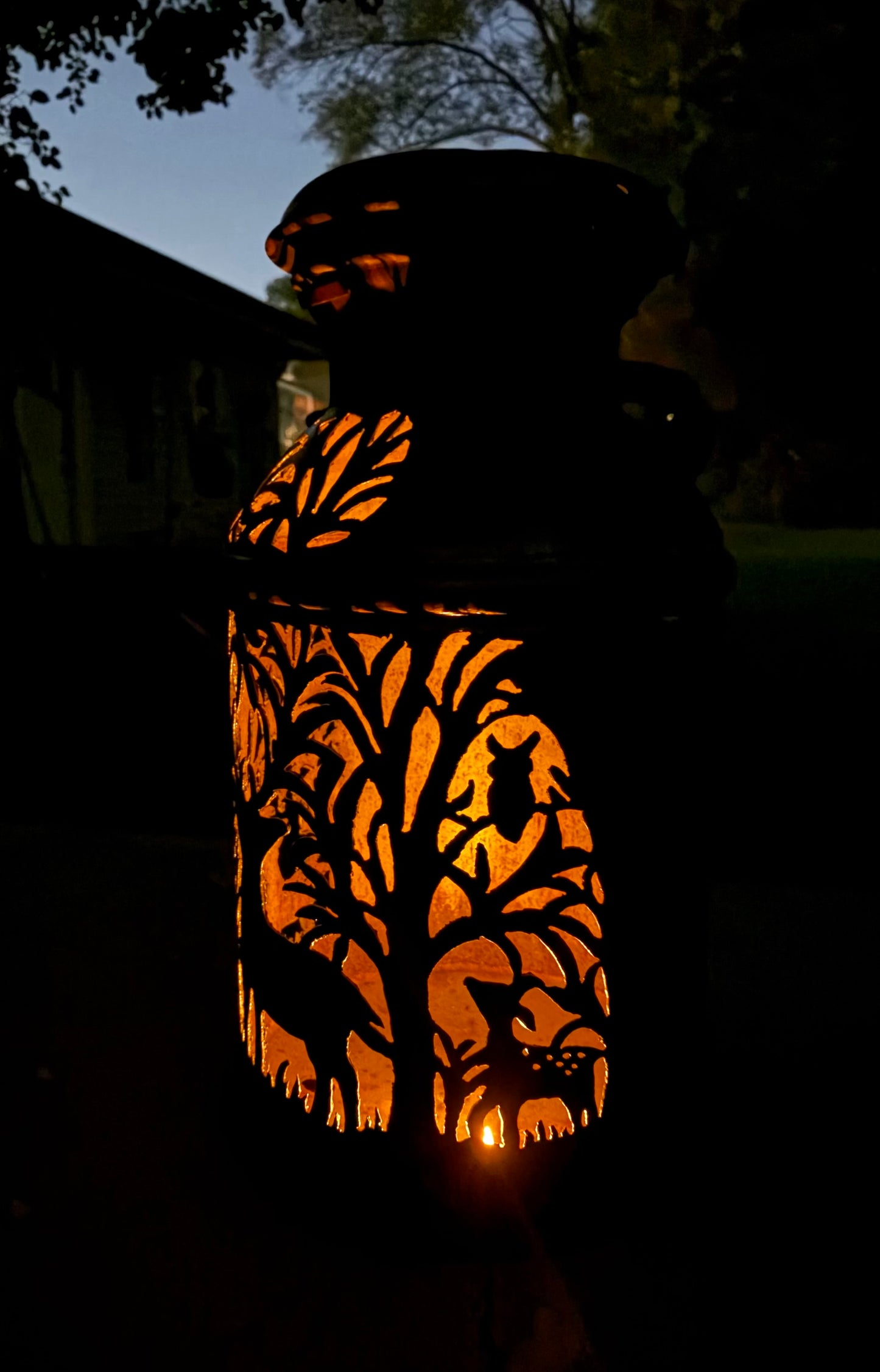 Antique Milk Can - Deer, Fawn, and Owl Design