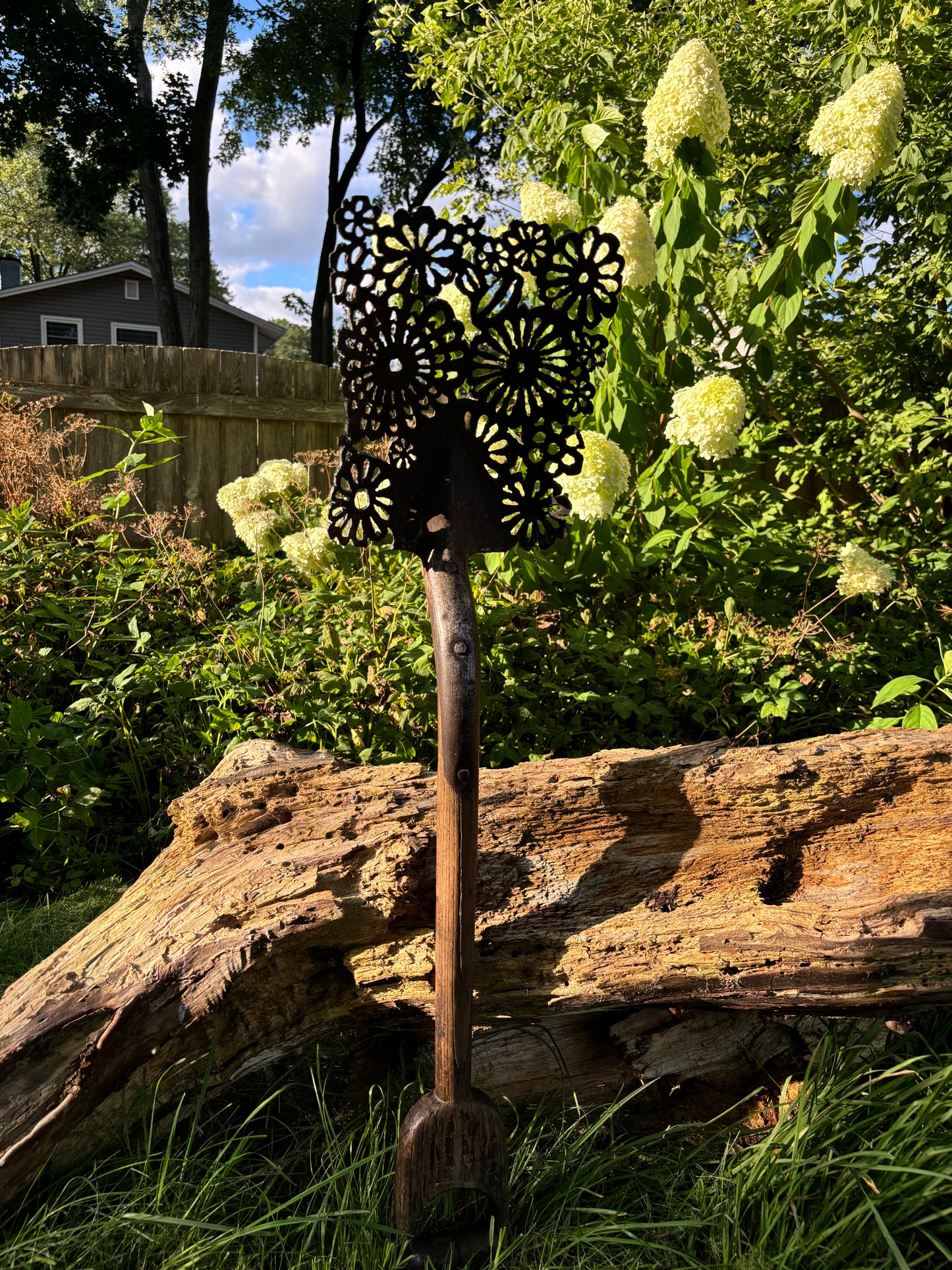 Antique Handcrafted Shovel - "Floral Excavation"