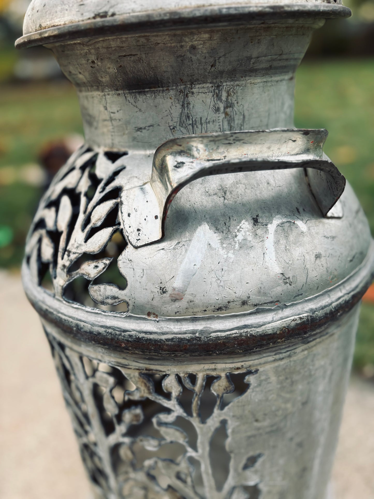 Antique Milk Can - Deer in the Forest