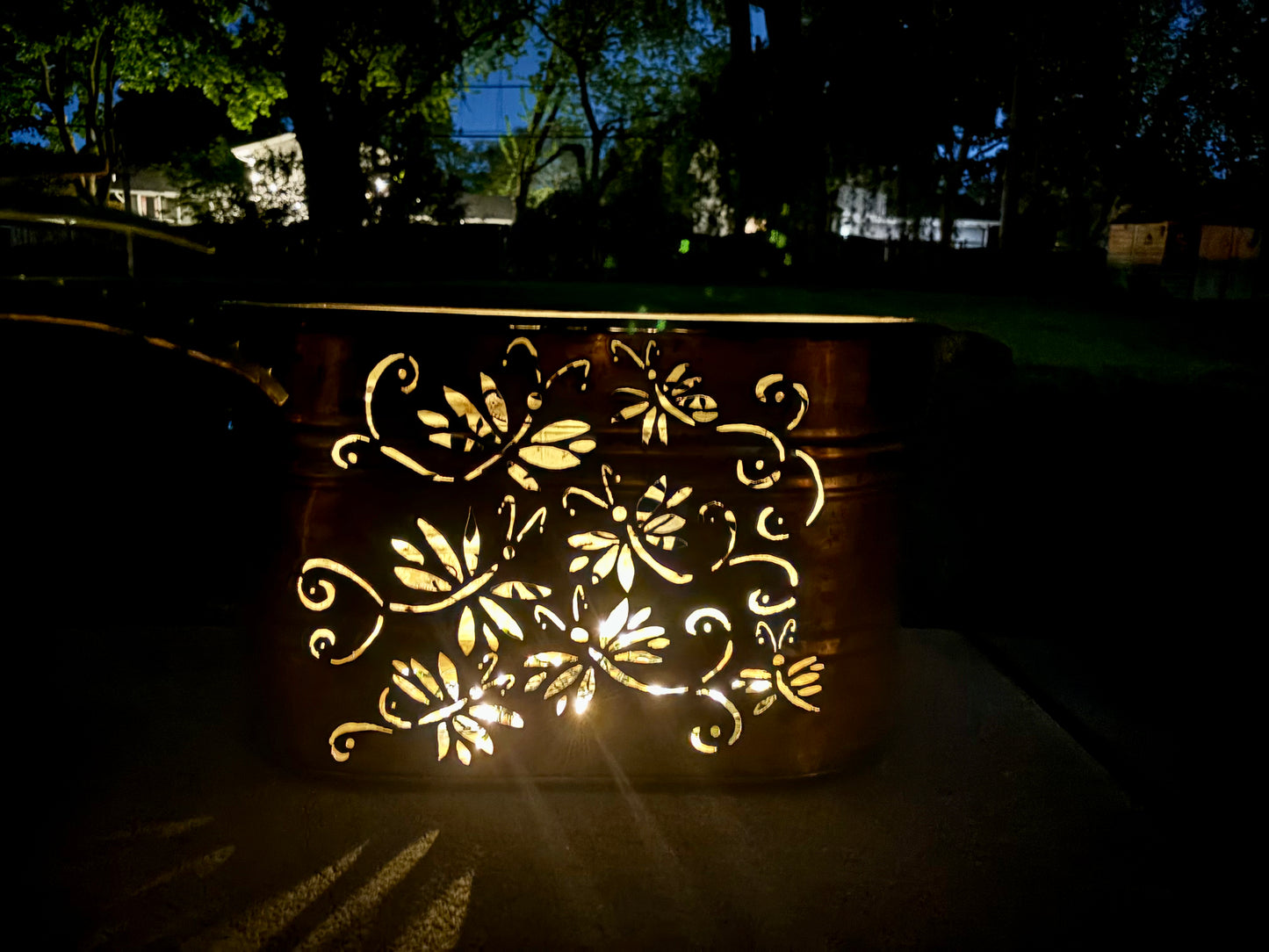 Vintage Dragonfly Copper Boiler Luminary