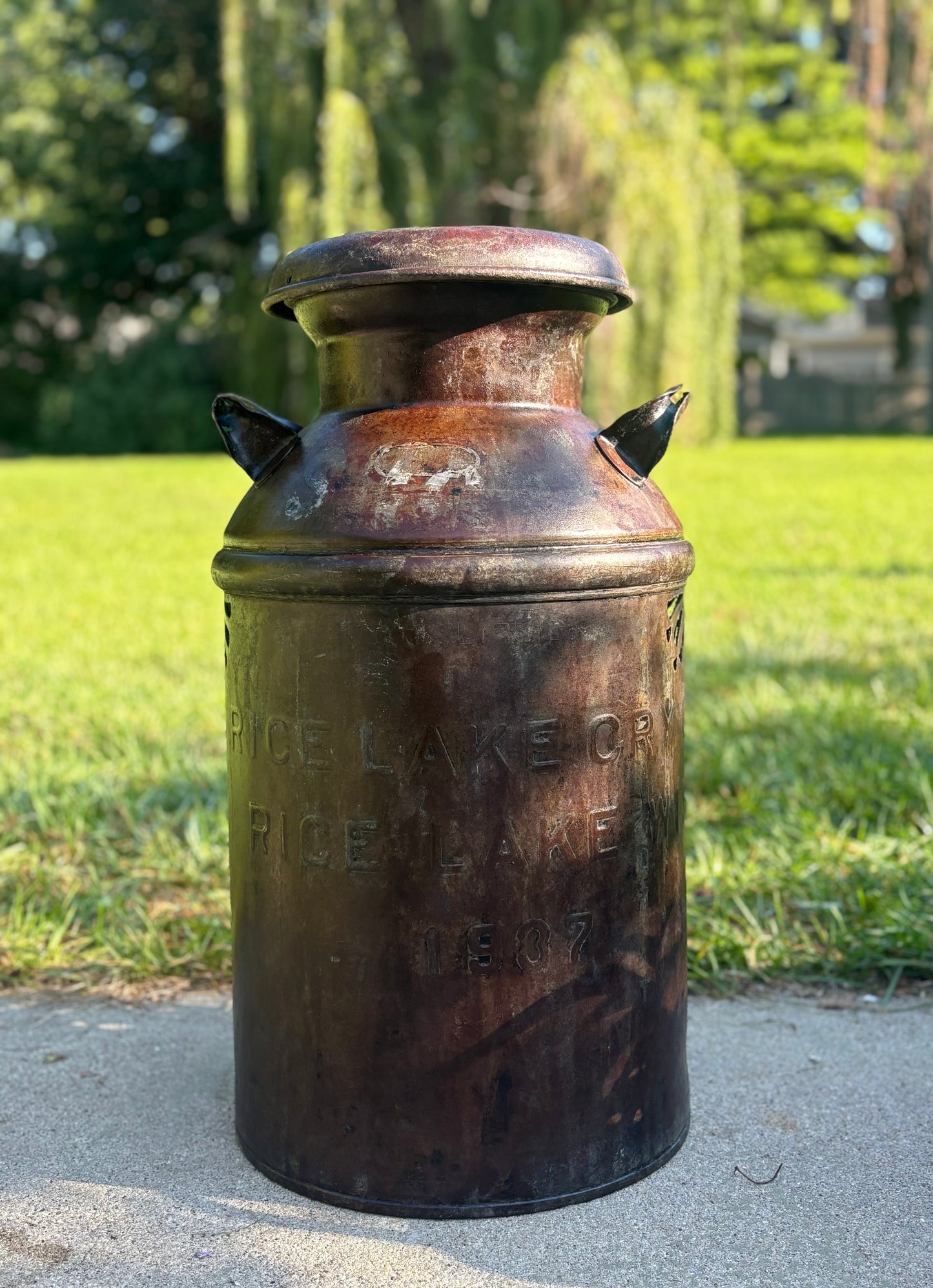 1937 Vintage Milk Can  - Dragonfly  Design