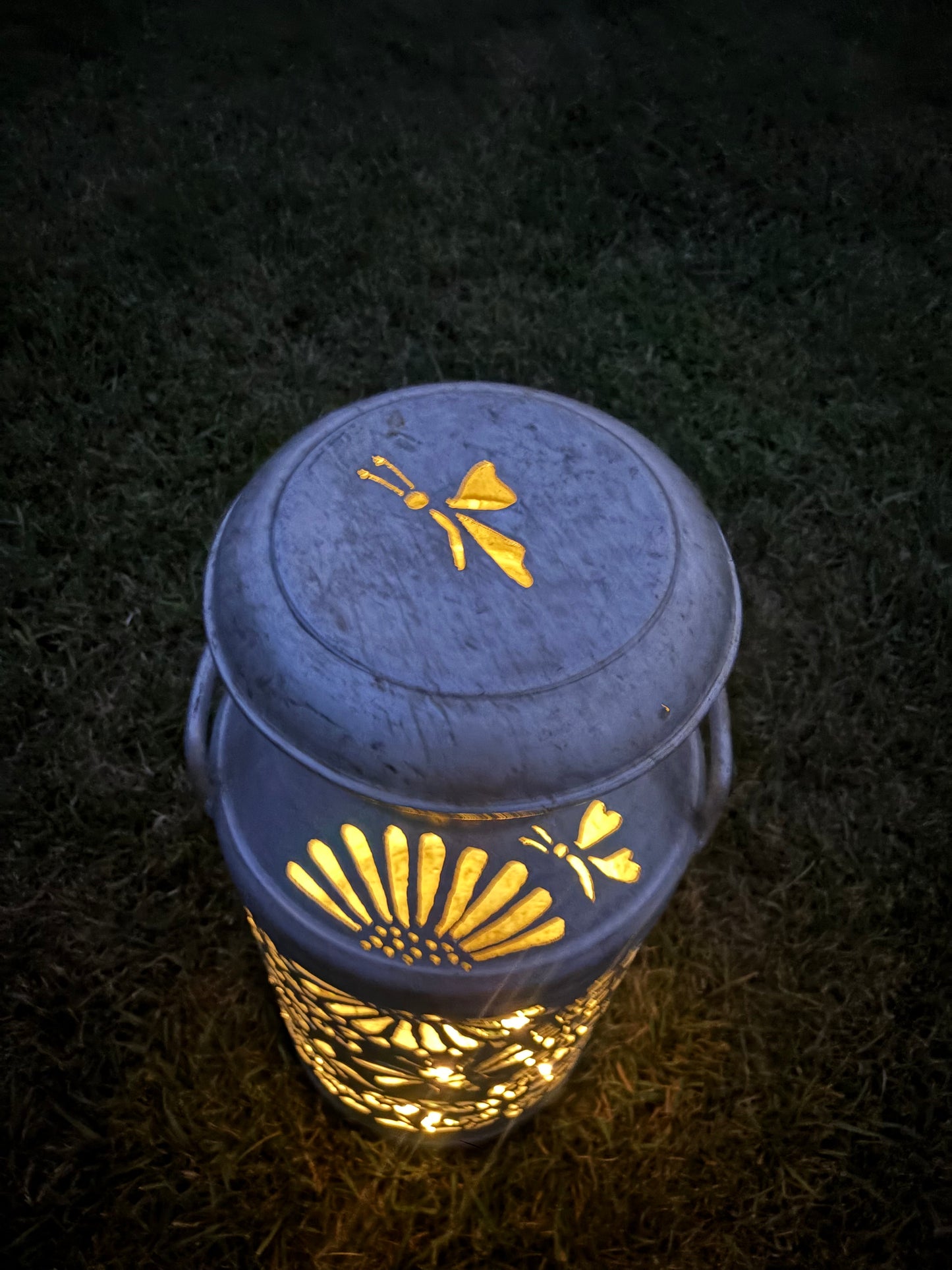 XXL Vintage Milk Can - Flower, Butterfly, and Bee Design