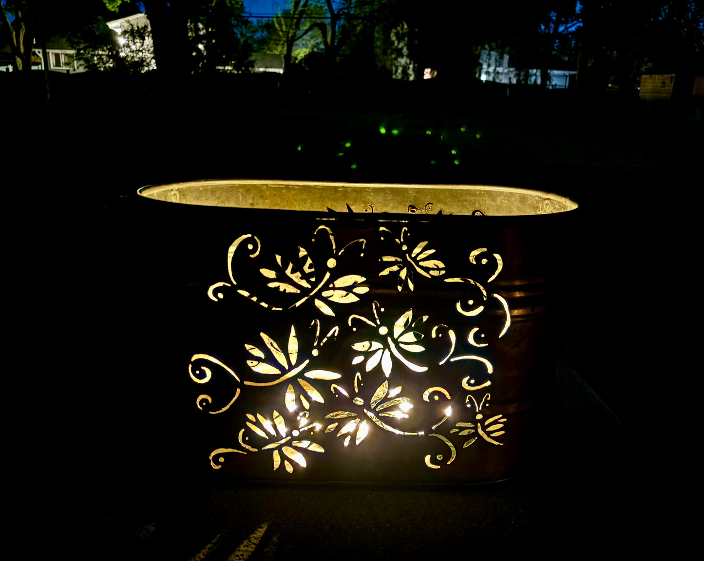 Vintage Dragonfly Copper Boiler Luminary
