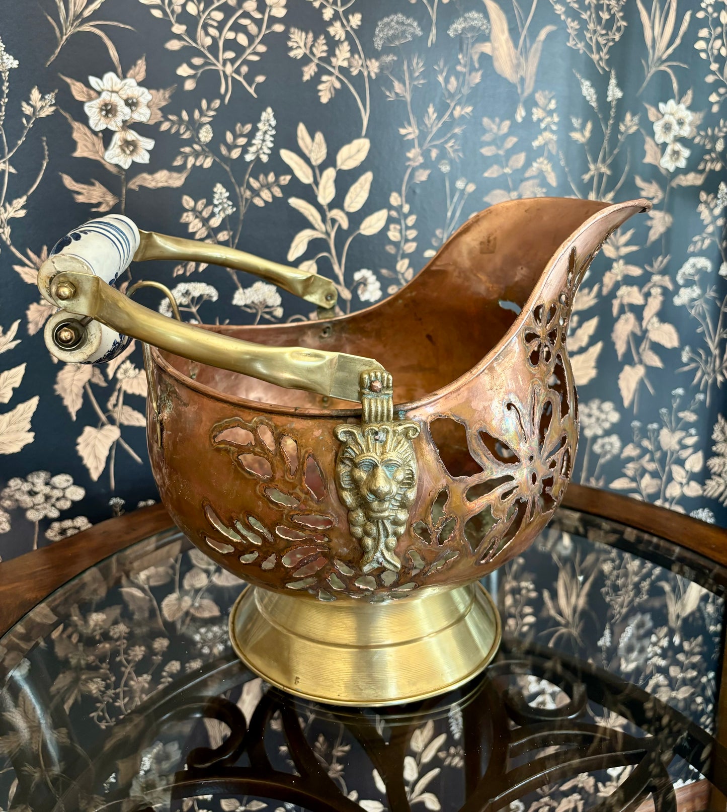 Handcrafted Copper and Brass Scuttle Luminary