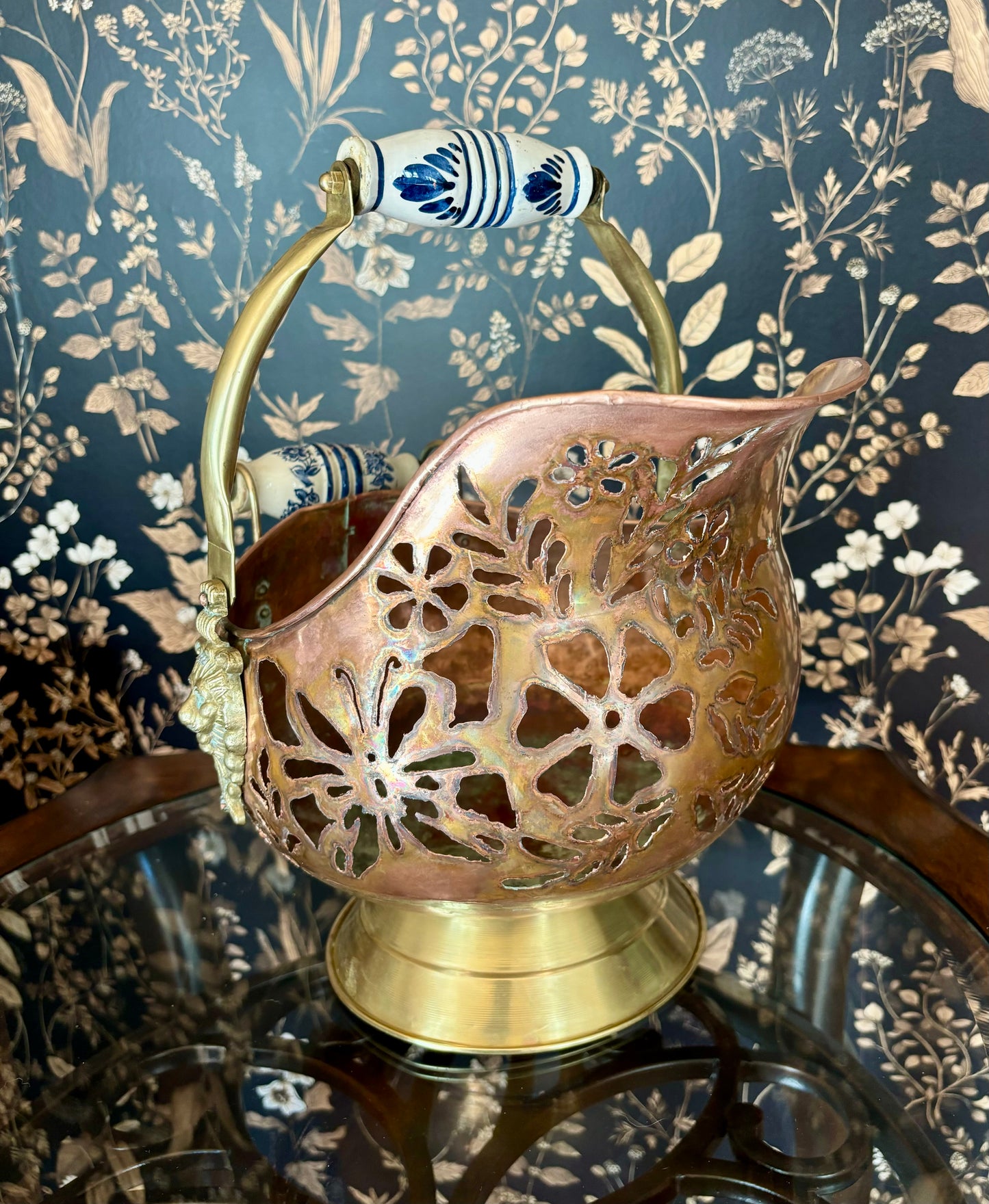 Handcrafted Copper and Brass Scuttle Luminary