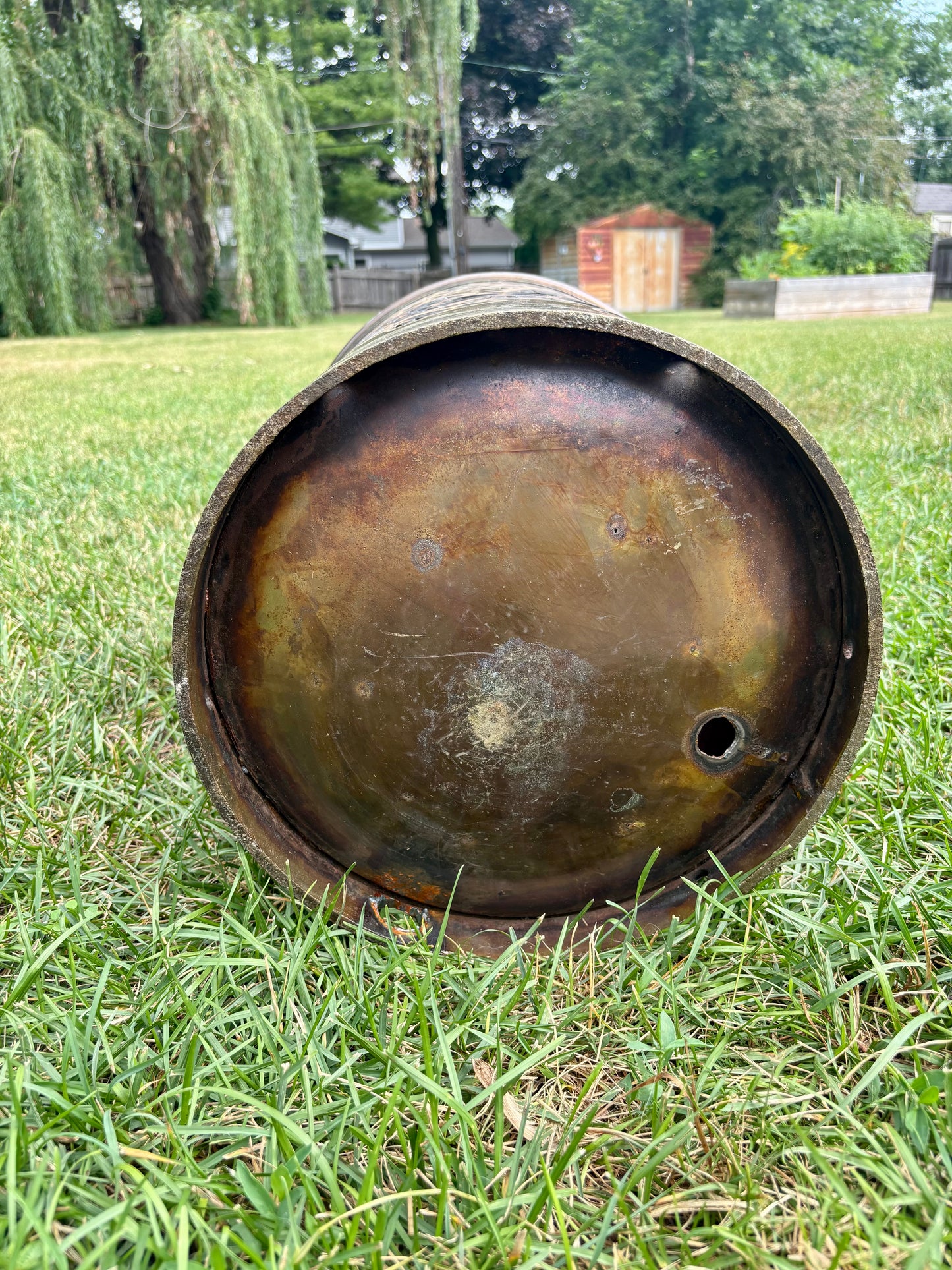 BRONZE Milk Can - Bee and Flower Design