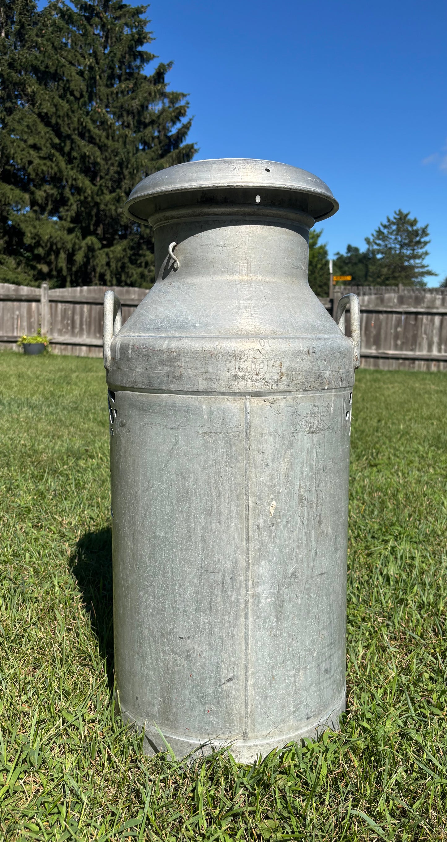 XXL Vintage Milk Can - Flower, Butterfly, and Bee Design