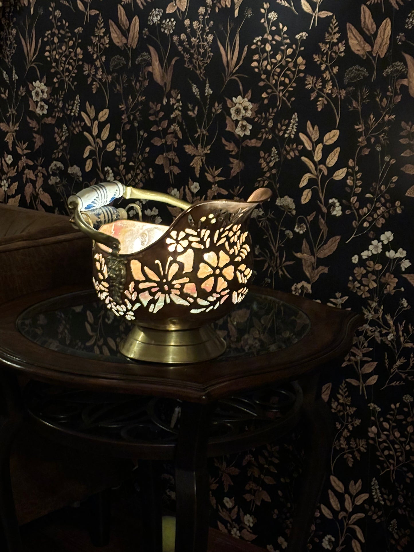 Handcrafted Copper and Brass Scuttle Luminary