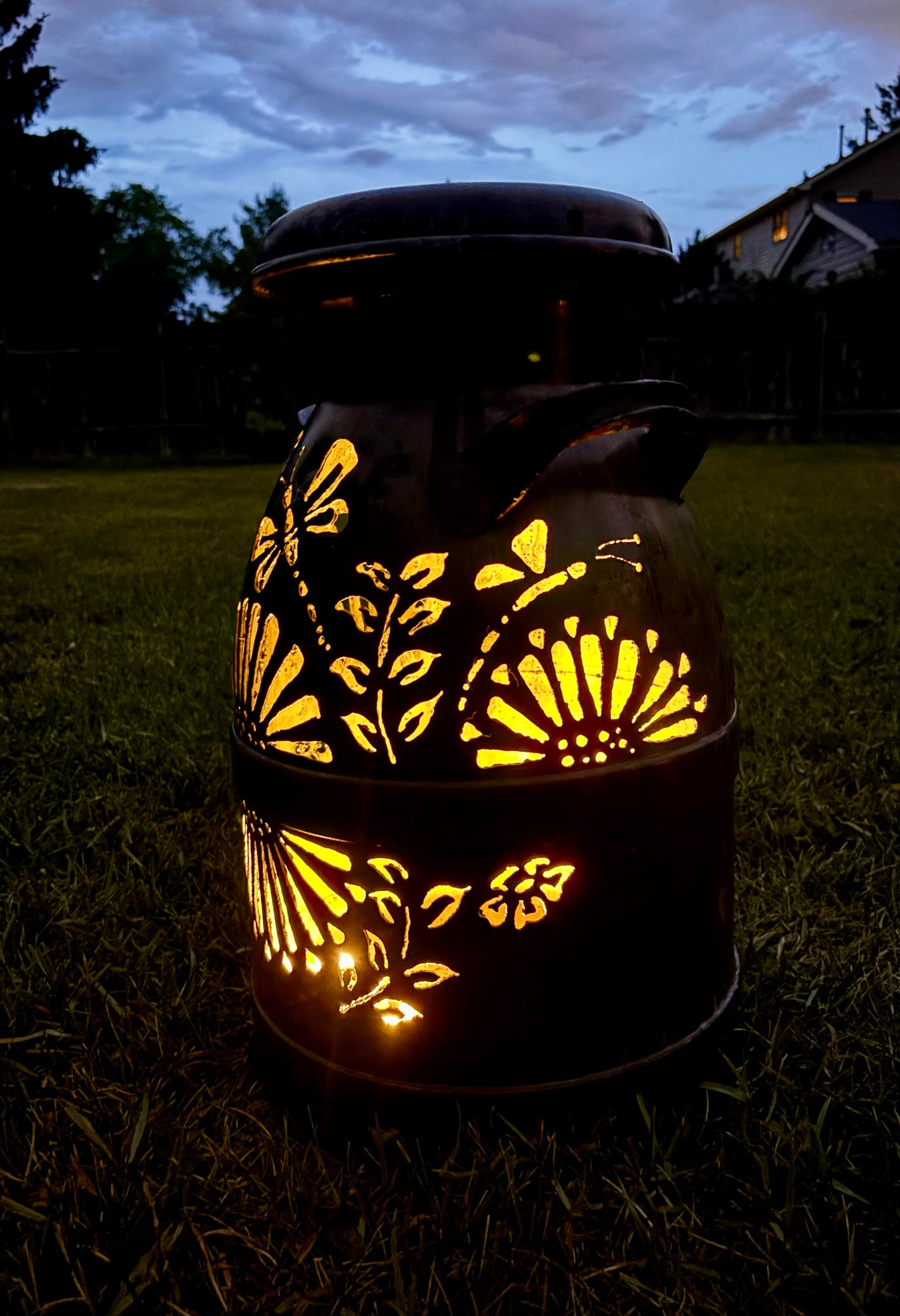 Vintage Milk Can - Dragonfly Design