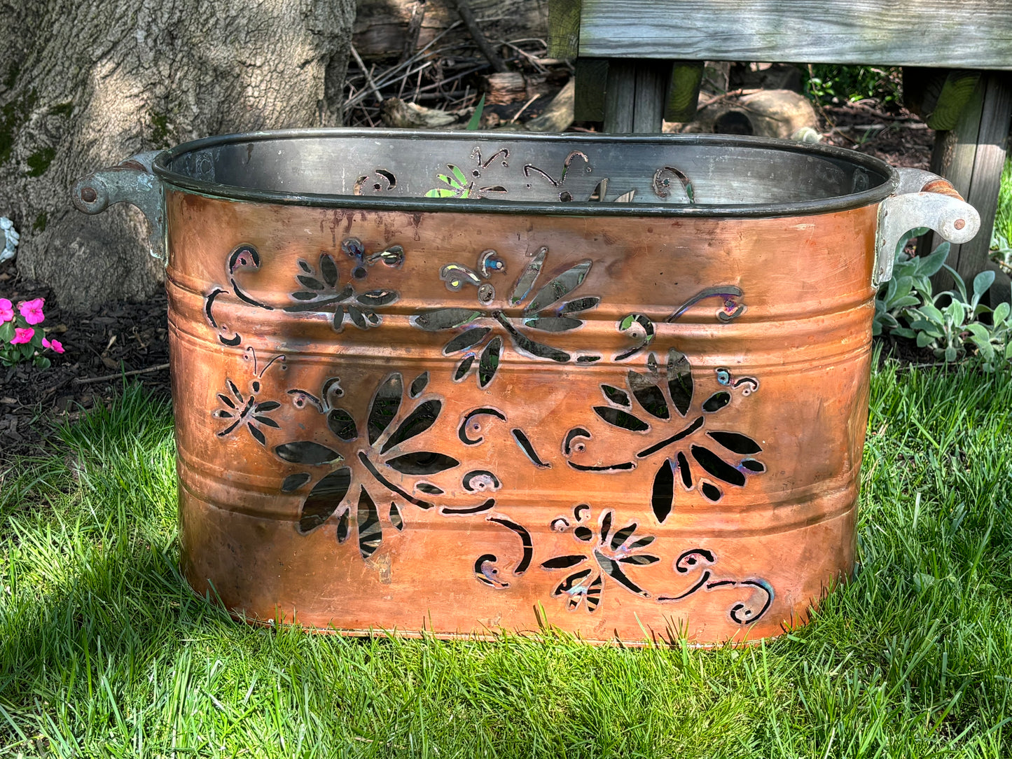 Vintage Dragonfly Copper Boiler Luminary