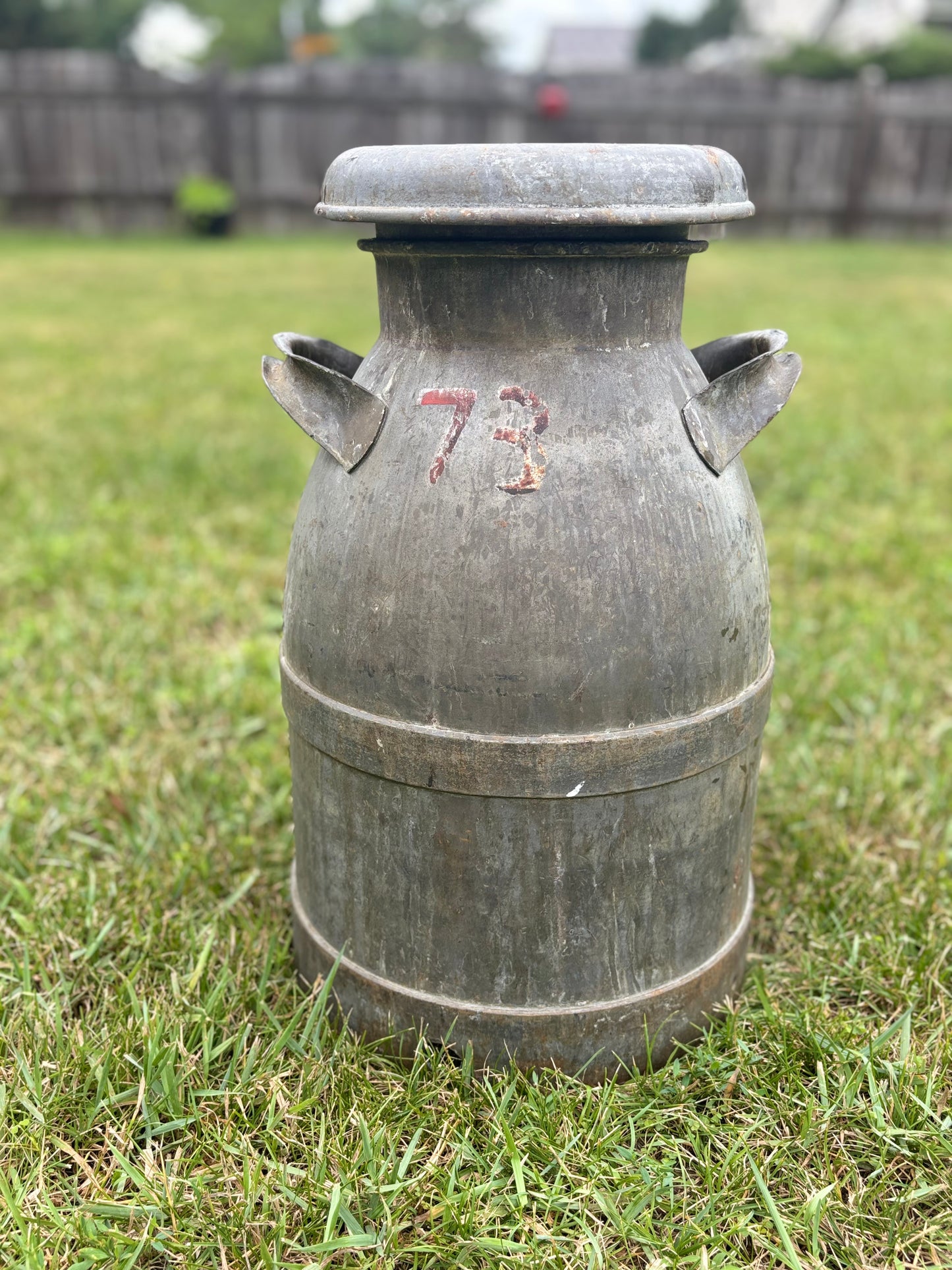 Vintage Milk Can - Dragonfly Design