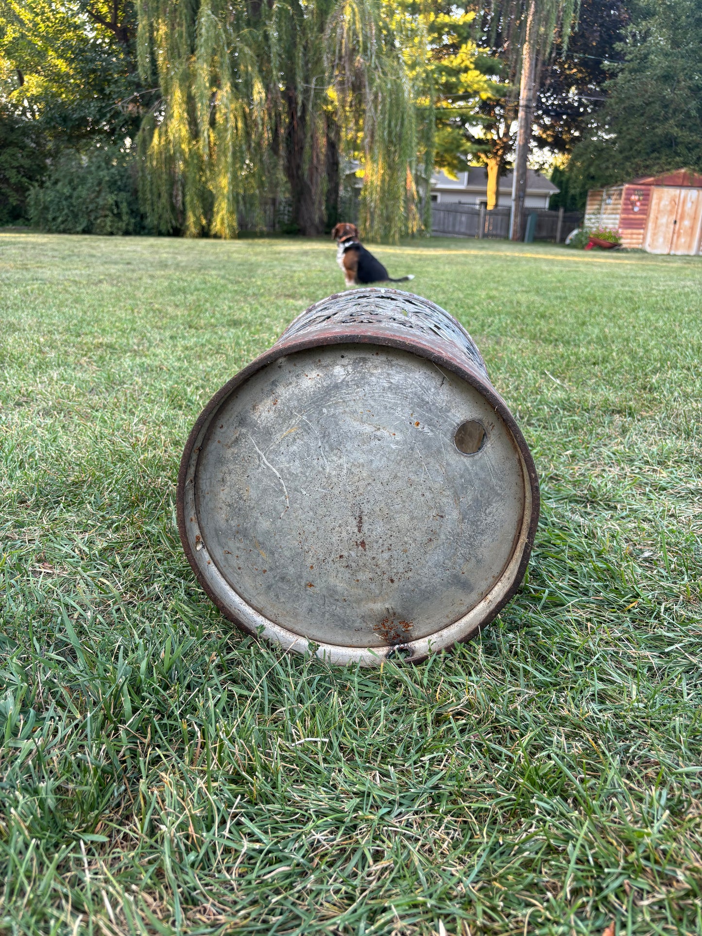 Antique Milk Can - Butterfly Design