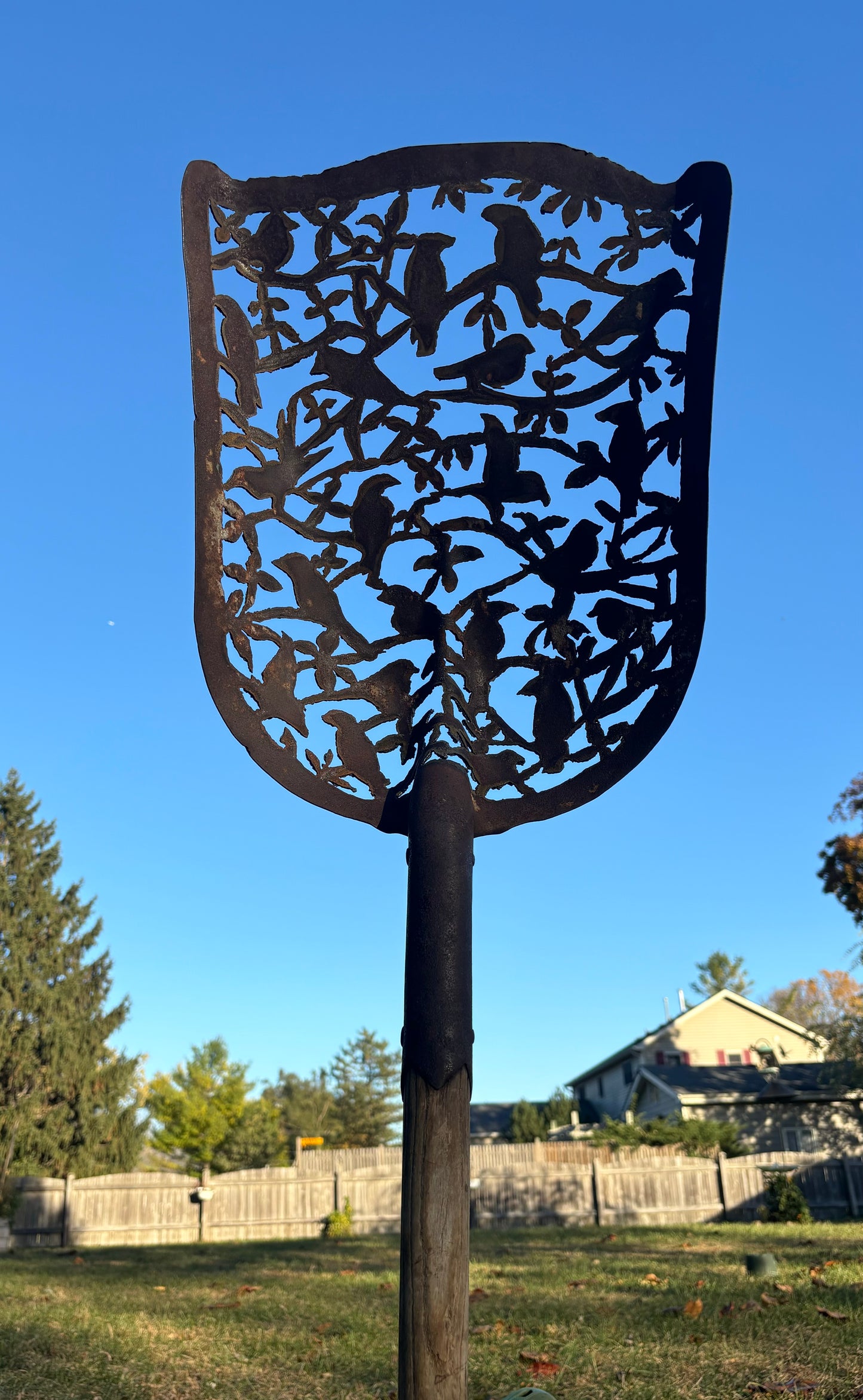 Antique Shovel - Hand Cut - Bird Silhouette