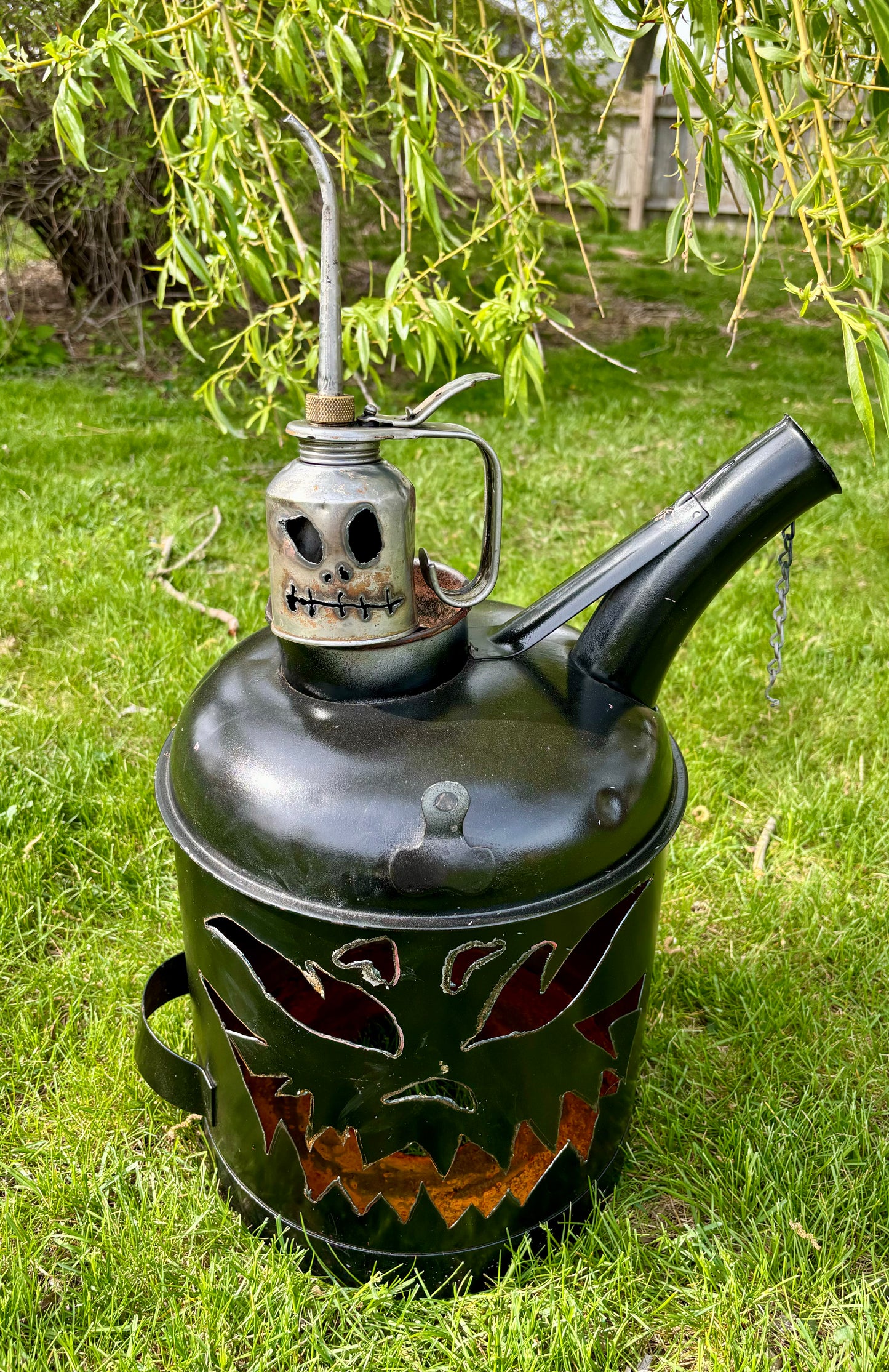 Double the Fun Gas Can Jack-o-Lantern