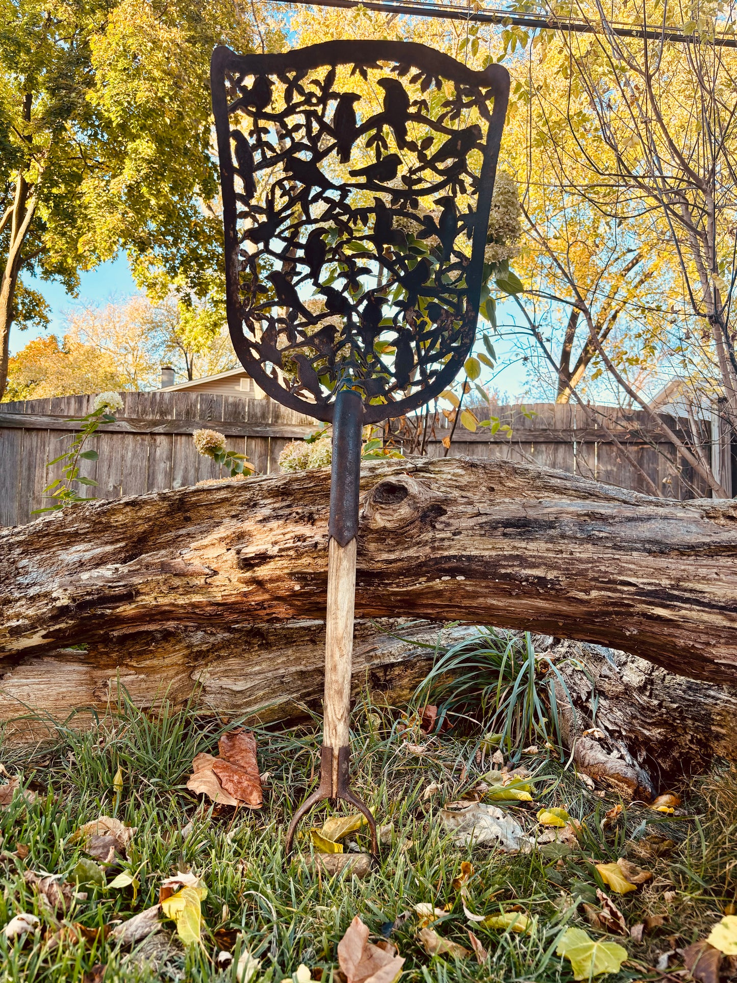 Antique Shovel - Hand Cut - Bird Silhouette