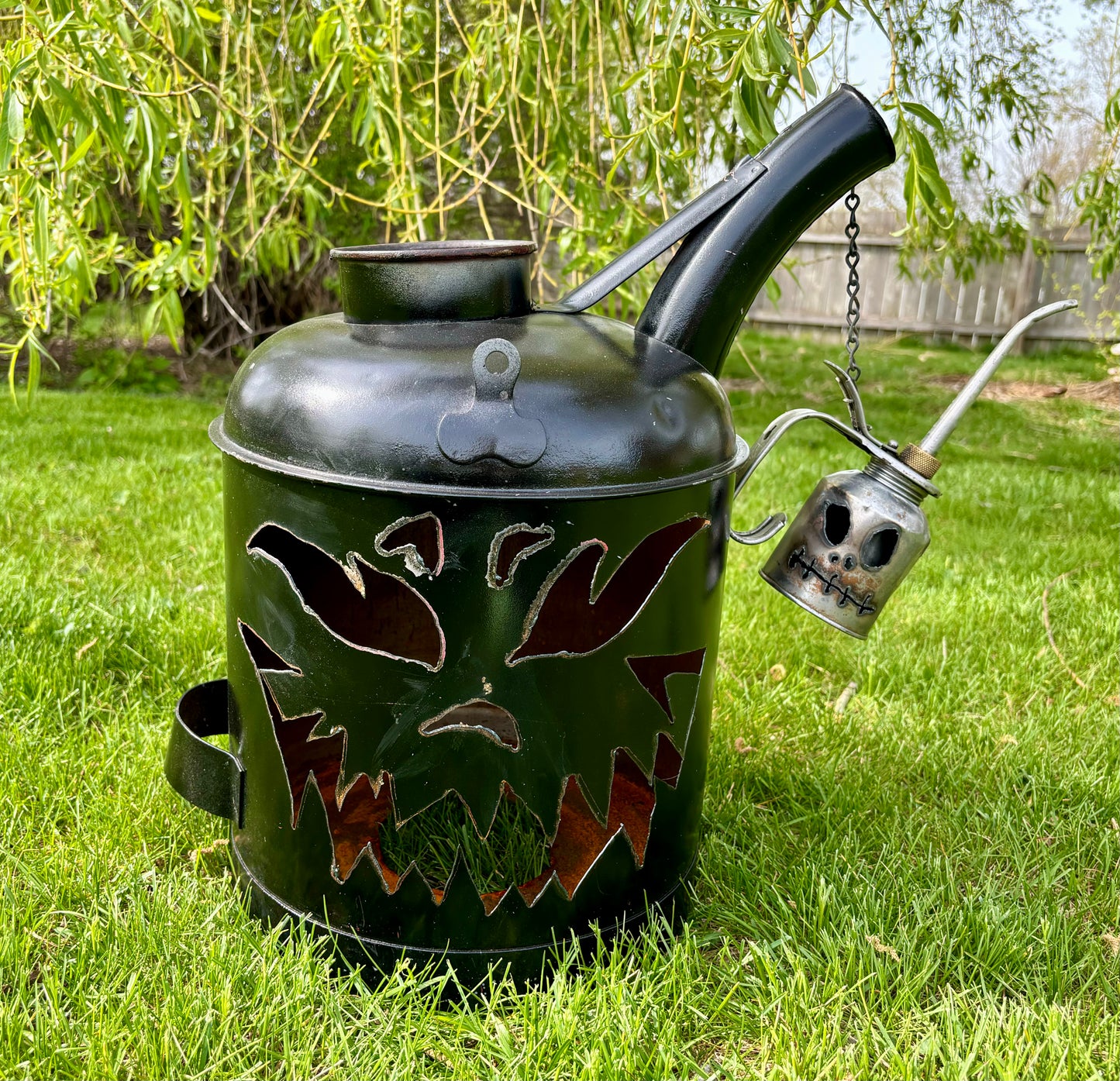 Double the Fun Gas Can Jack-o-Lantern