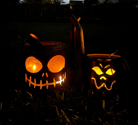 Antique Oil Can Jack-o-Lantern Luminaries