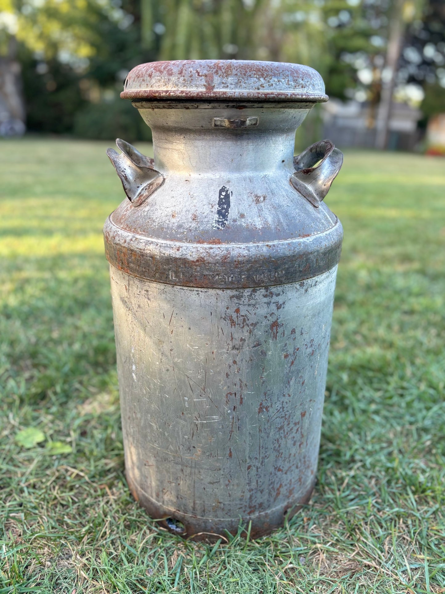Antique Milk Can  - Bird Design