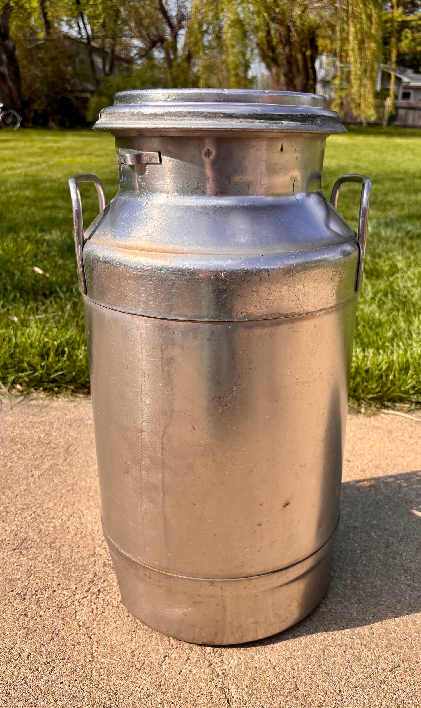 Stainless Steel Milk Can Luminary - Hummingbird Design