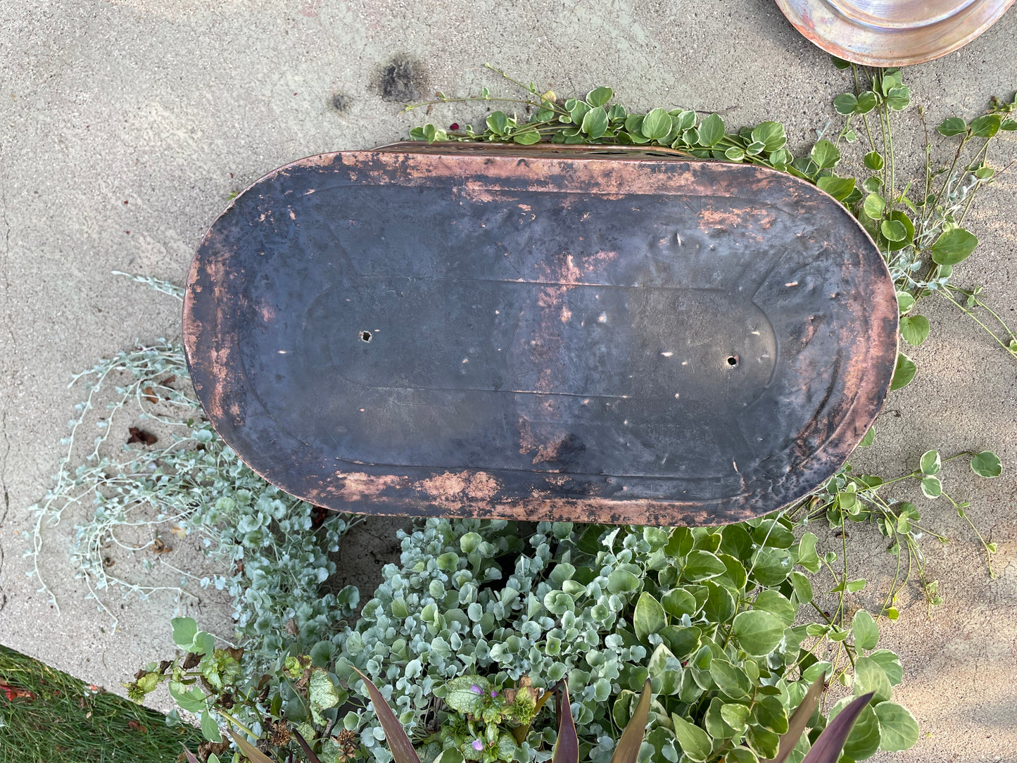 Antique Copper Boiler Luminary with Lid