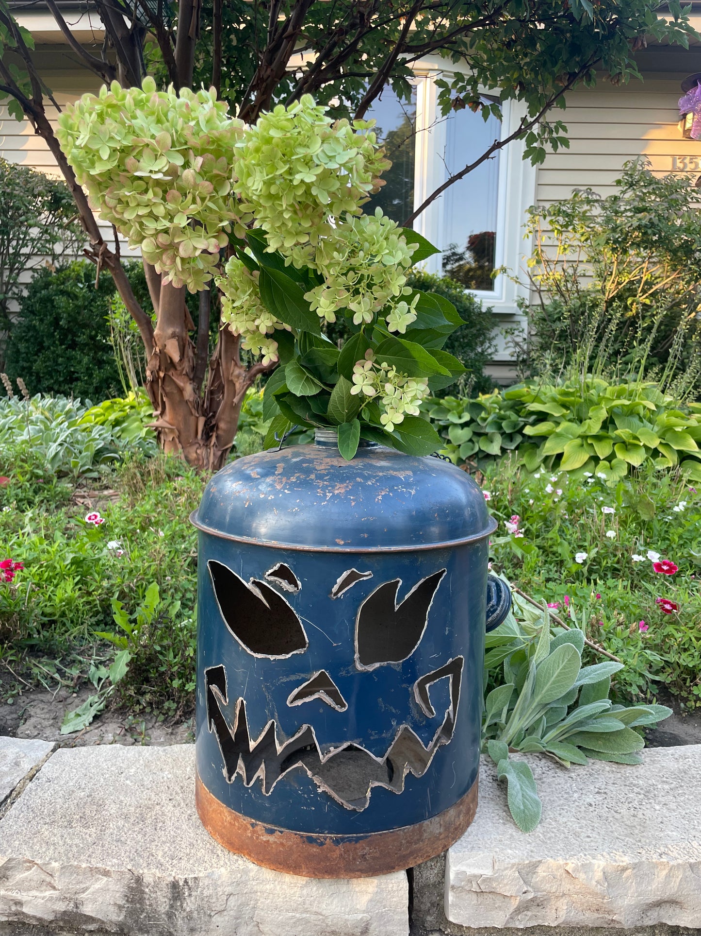 Spooky Antique Gas Can Jack-o-Lantern