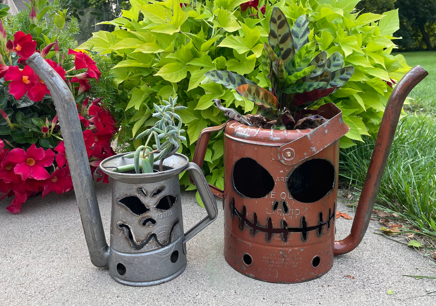 Antique Oil Can Jack-o-Lantern Luminaries