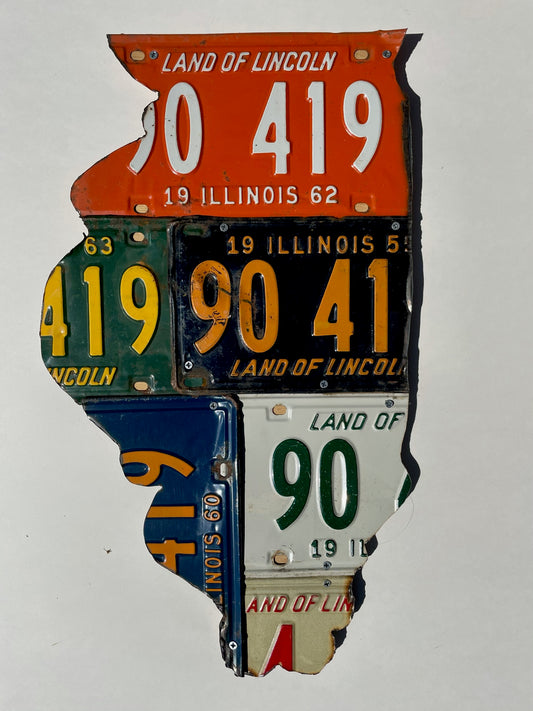 Genuine Illinois License Plate Wall Art