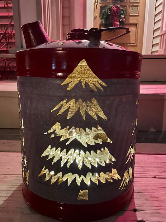 Large Christmas Tree Gas Can Luminary