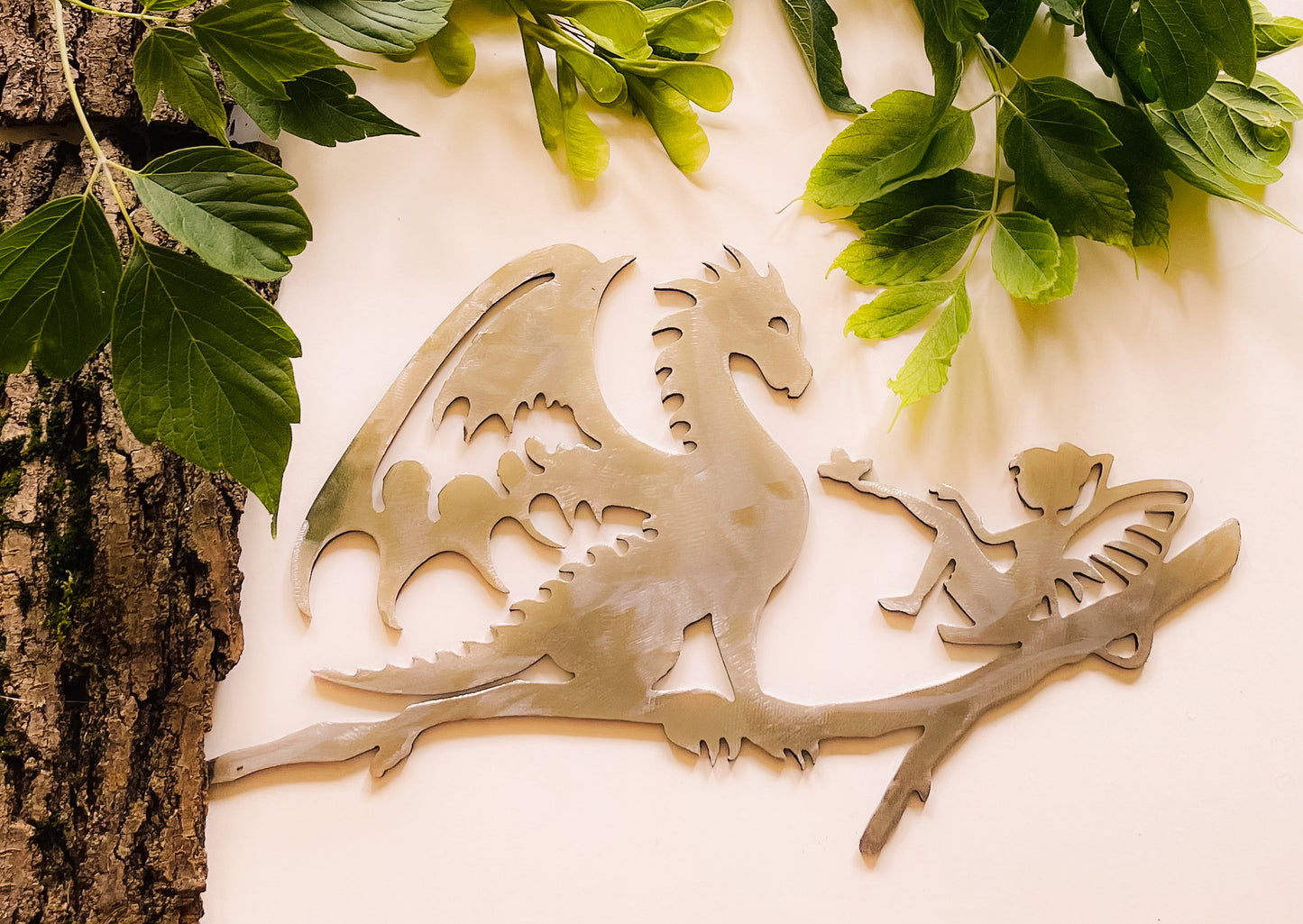 Dragon and Fairy Metal Art