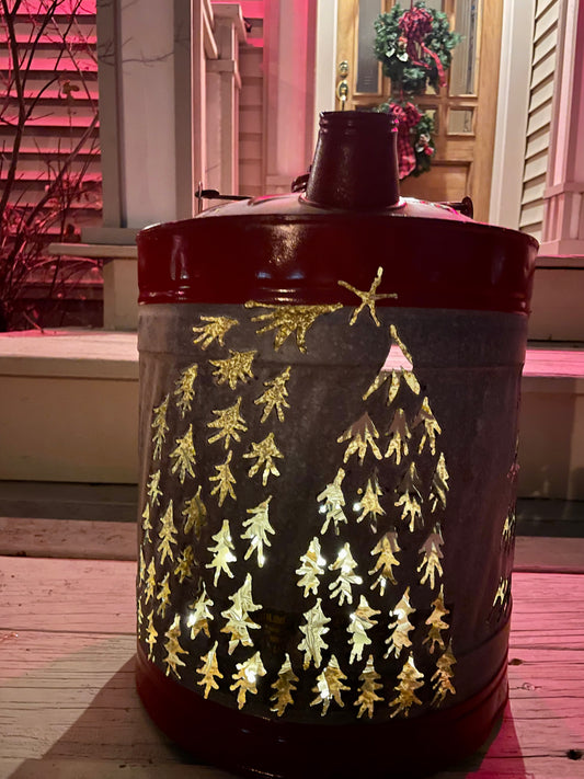 Large Christmas Tree Gas Can Luminary