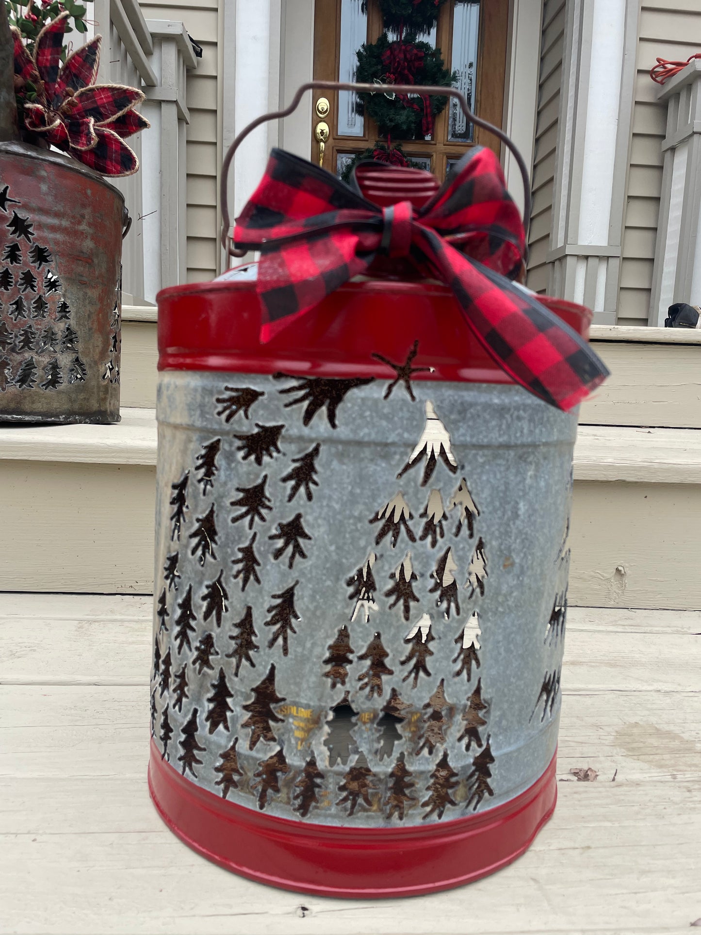 Large Christmas Tree Gas Can Luminary