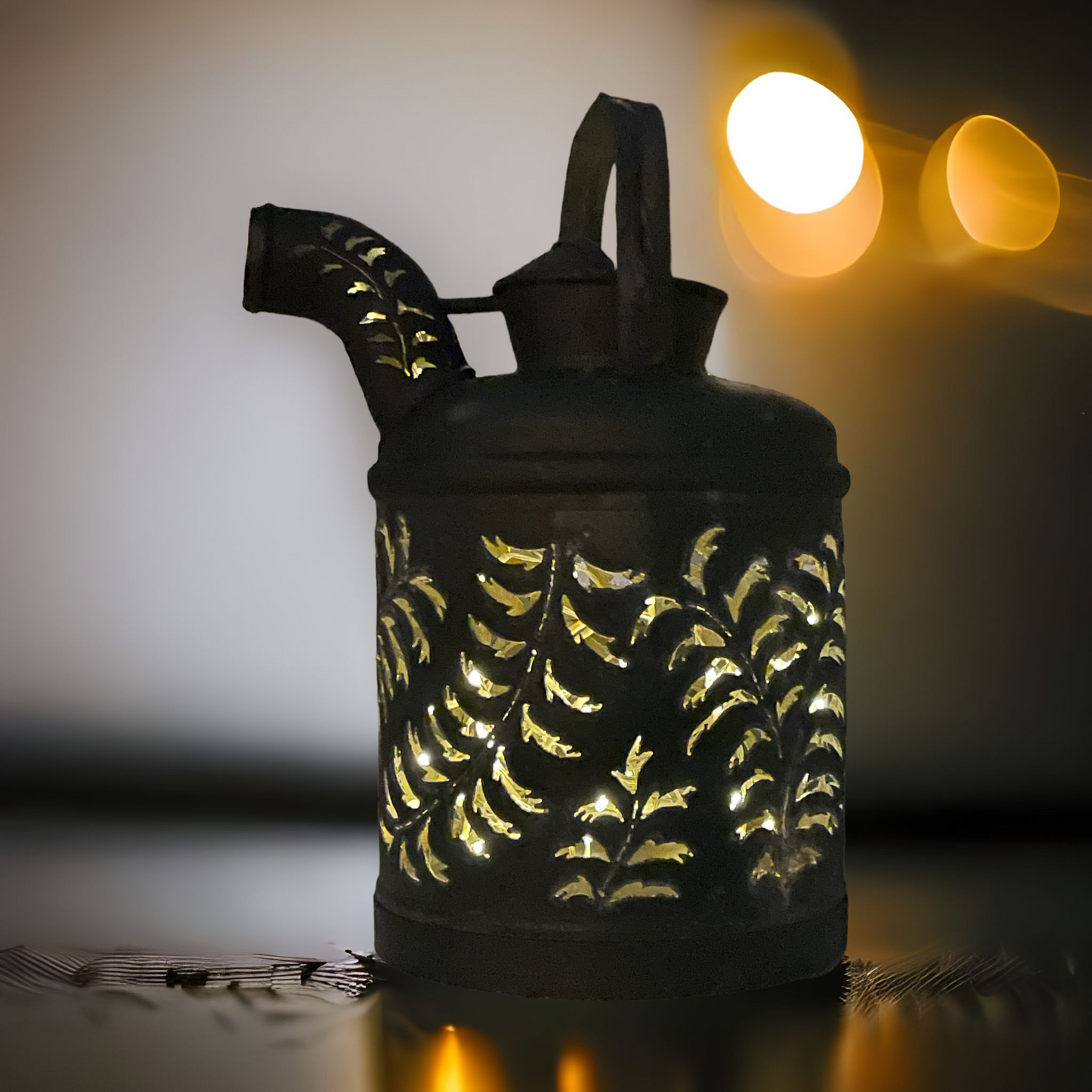 Antique Hand-Cut Oil Can Luminary