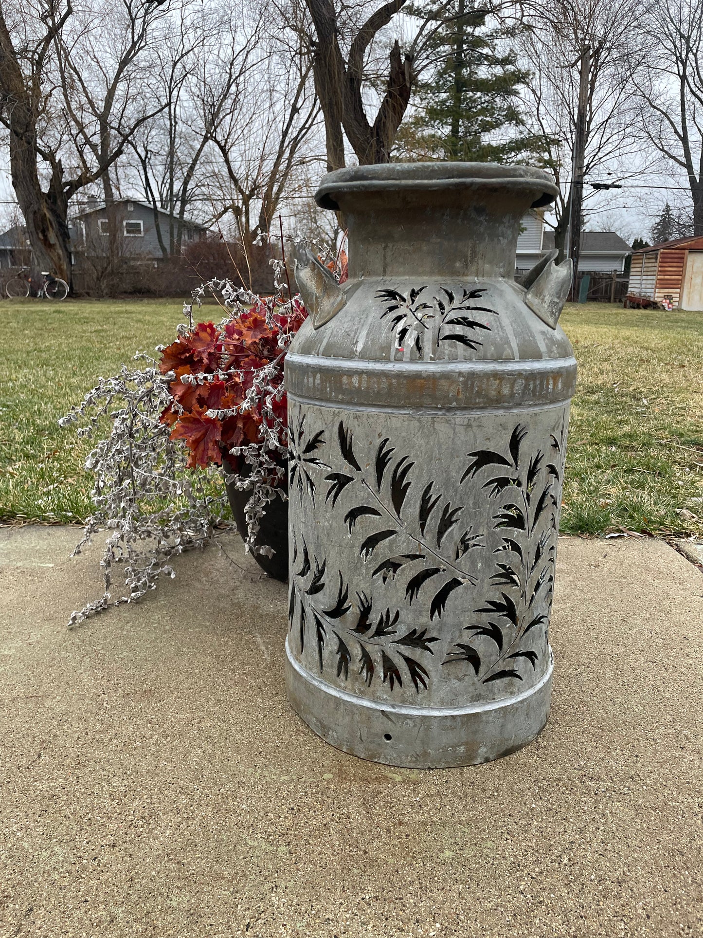 Vintage Milk Can Luminary - Hand Cut