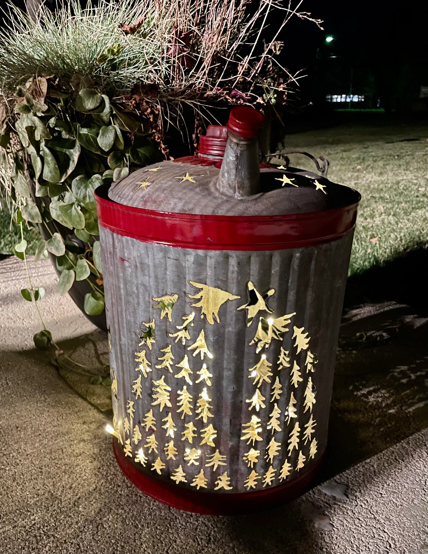 Large Christmas Tree Gas Can Luminary