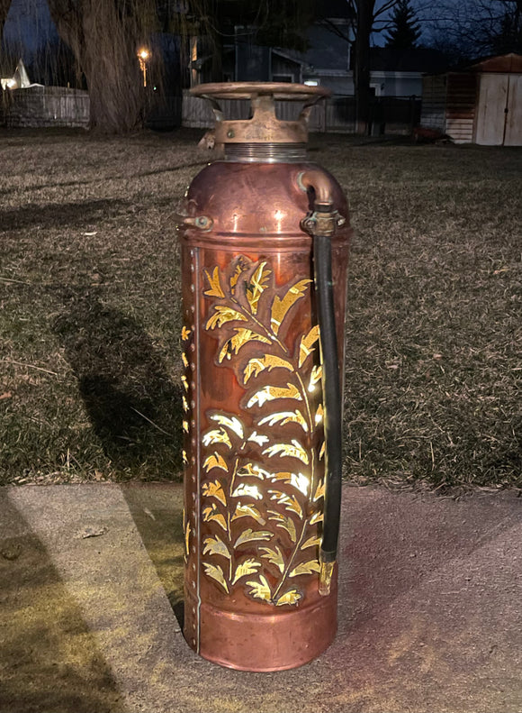 Antique Copper Fire Extinguisher Luminary