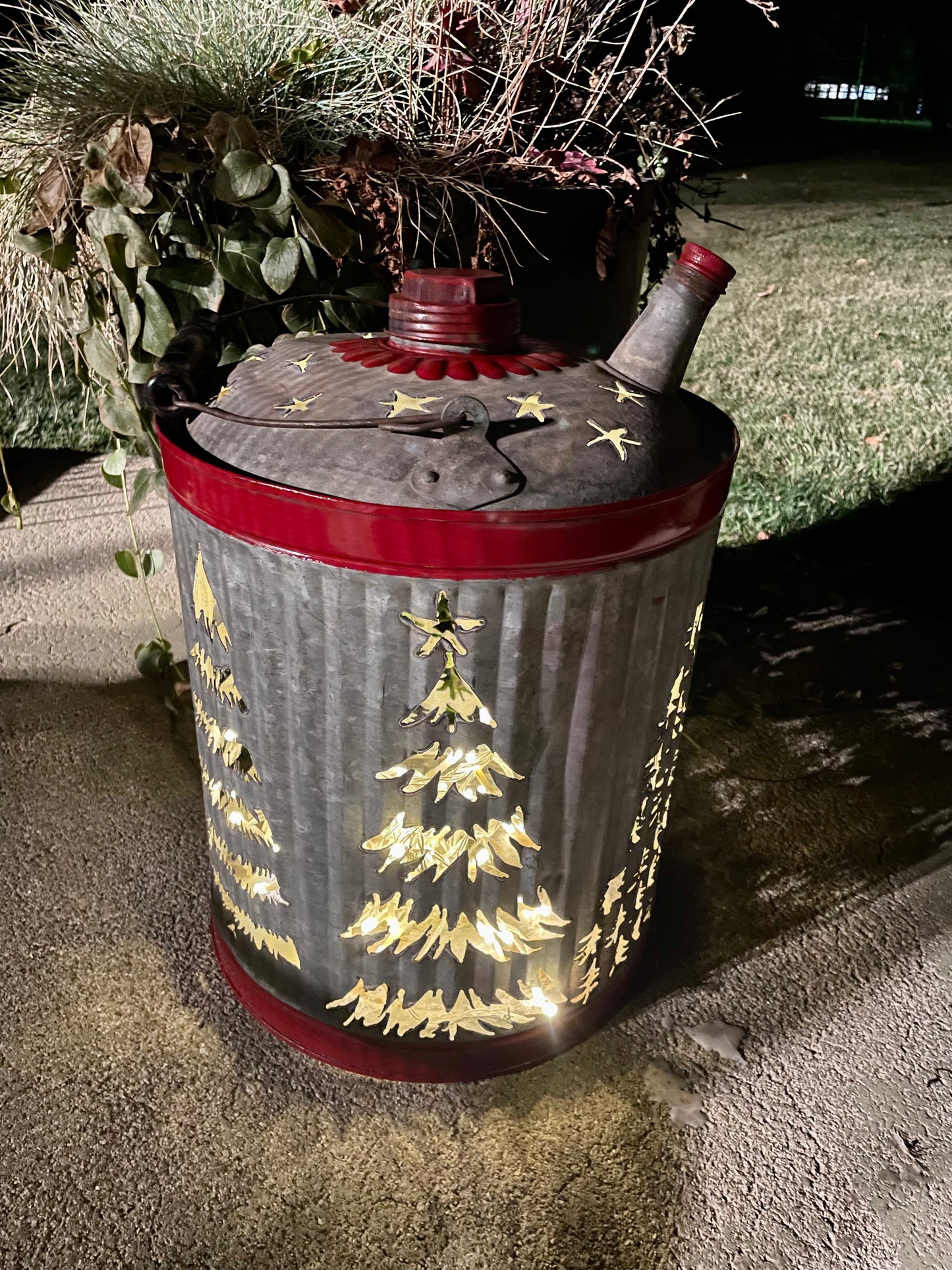 Large Christmas Tree Gas Can Luminary