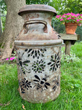 Vintage Milk Can Luminary - Bee Design