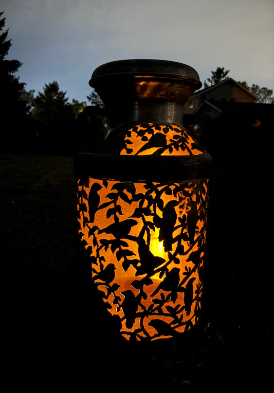 Antique Milk Can  - Bird Design