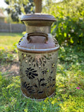 Vintage Milk Can Luminary - Butterfly Design
