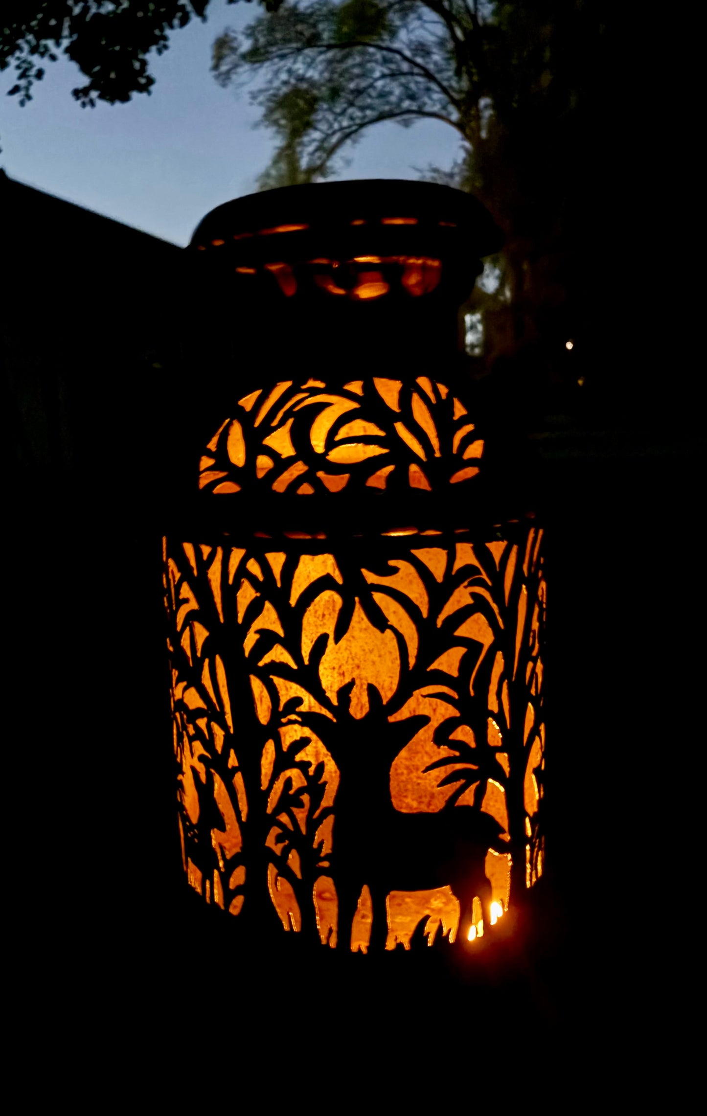 Antique Milk Can - Deer, Fawn, and Owl Design