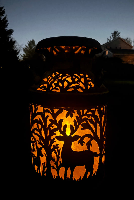 Antique Milk Can - Deer in the Forest Design