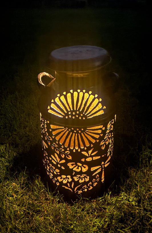1937 Vintage Milk Can  - Dragonfly  Design