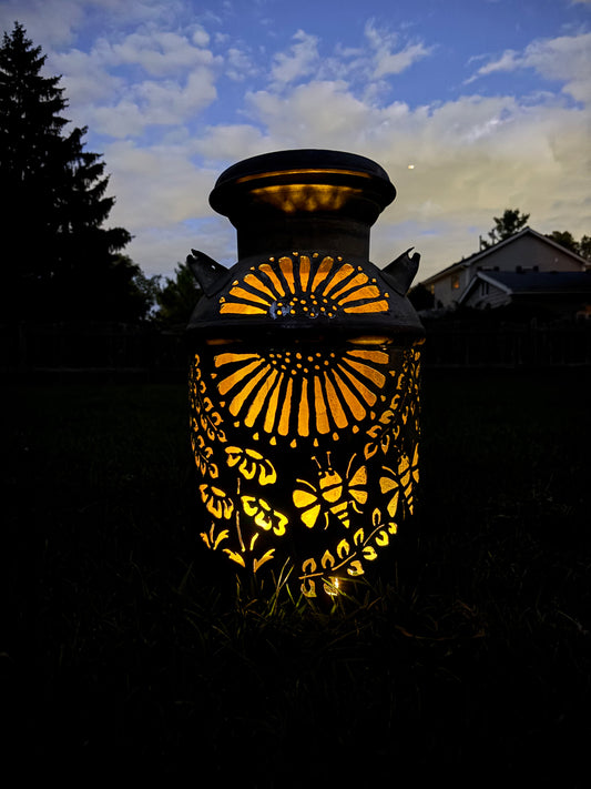 Vintage Milk Can  - Bee and Flower Design