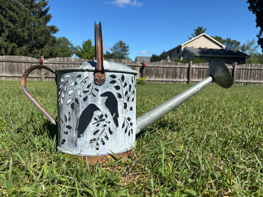 Vintage Watering Can - Bird Design